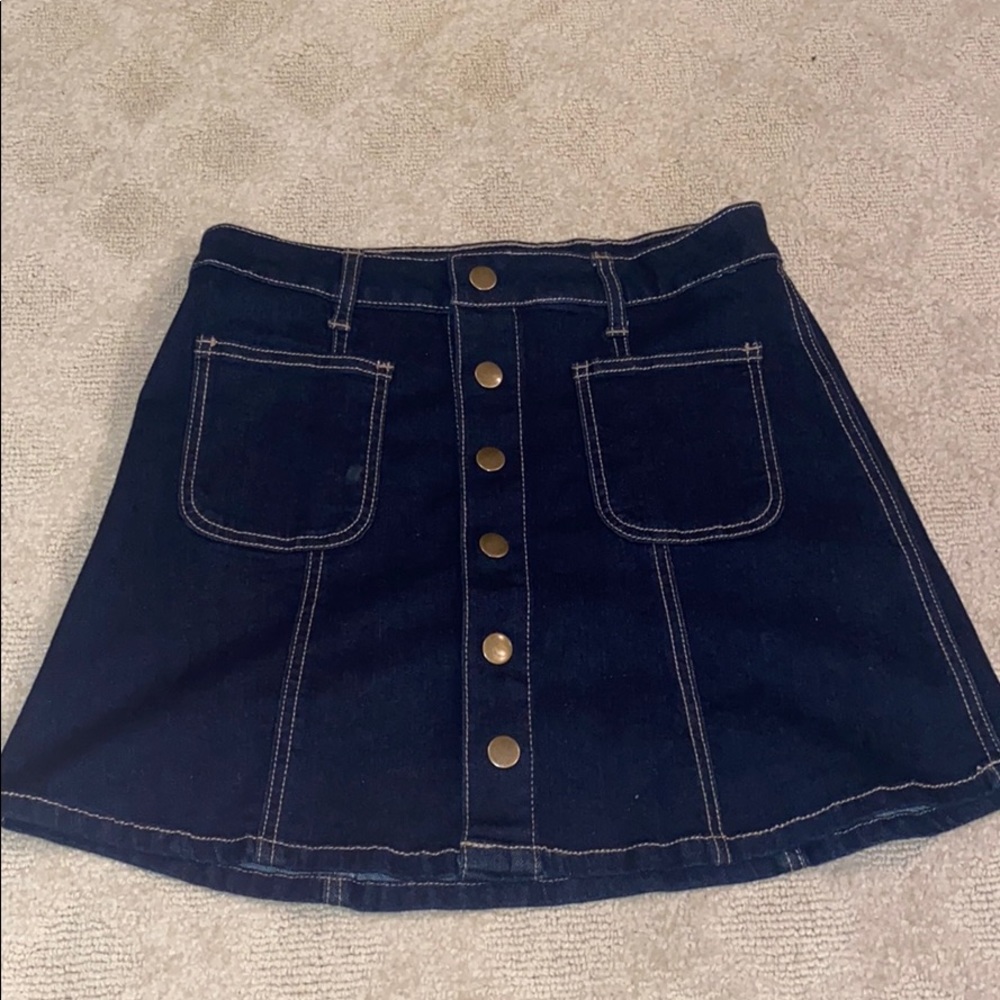 Denim button up skirt